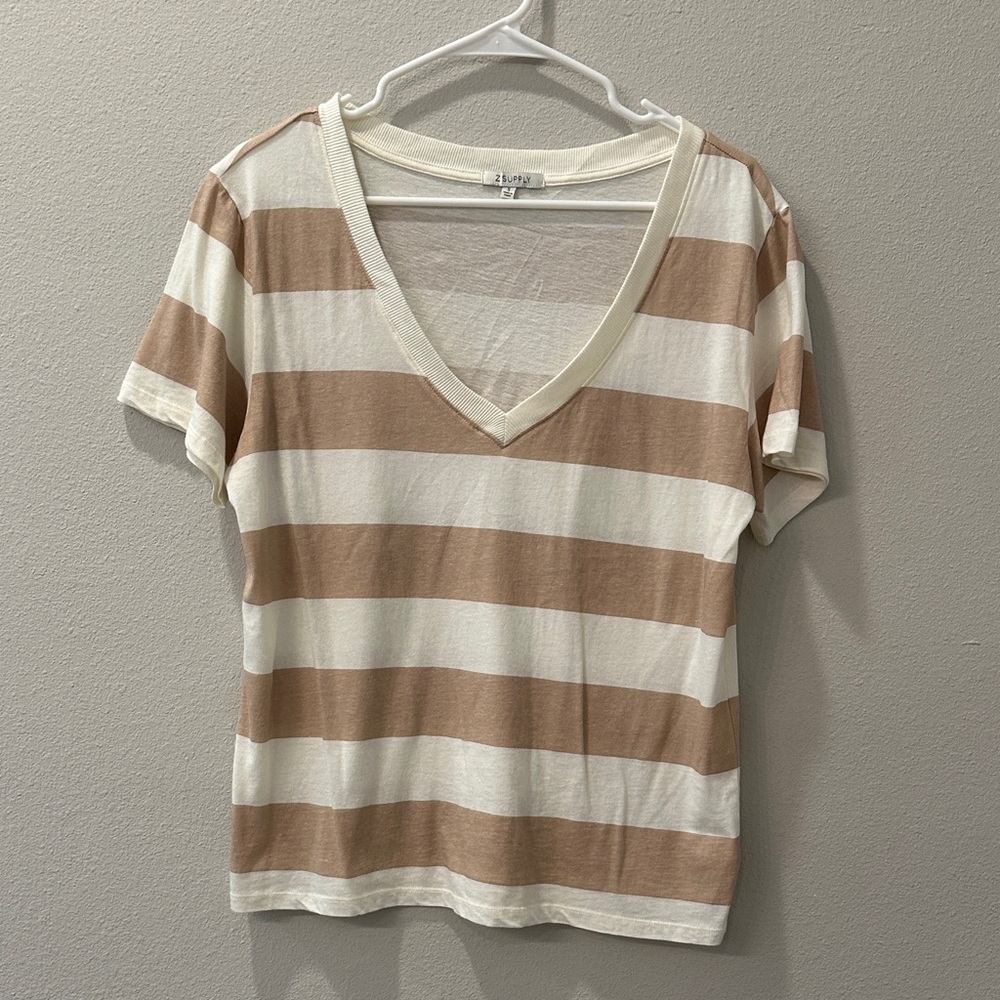 Z Supply Tan Fitted Short Sleeve T-Shirt